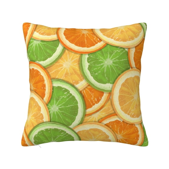 YFYANG Square Decorative Throw Pillow Case (Without Pillow Insert), Fruit Lemon Orange Pattern Bedroom Sofa Car Cushion Cover, 12"x12"