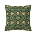 thumbnail image 1 of YFYANG Square Decorative Throw Pillow Case (Without Pillow Insert), Green Floral Line Pattern Bedroom Sofa Car Cushion Cover, 18"x18", 1 of 9