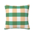 thumbnail image 1 of YFYANG Square Decorative Throw Pillow Case (Without Pillow Insert), Green Striped Plaid Bedroom Sofa Car Cushion Cover, 18"x18", 1 of 9