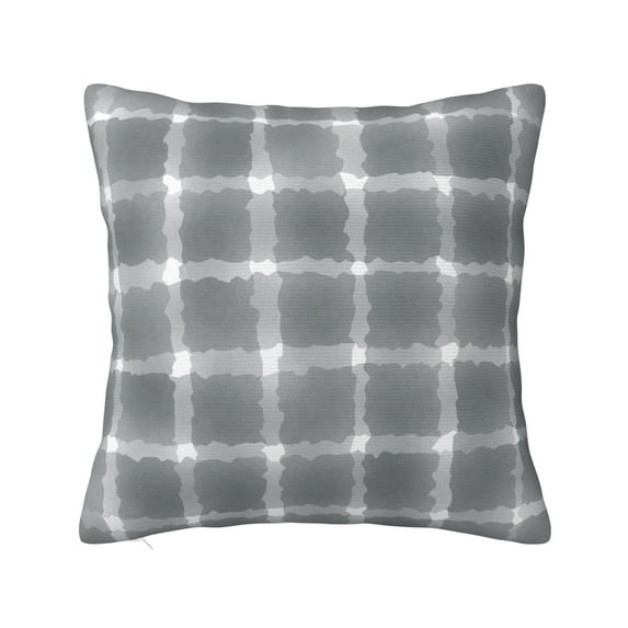 YFYANG Square Decorative Throw Pillow Case (Without Pillow Insert), Grey Abstract Watercolor Plaid Bedroom Sofa Car Cushion Cover, 12"x12"