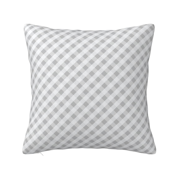 YFYANG Square Decorative Throw Pillow Case (Without Pillow Insert), Grey Check Stripe Bedroom Sofa Car Cushion Cover, 20"x20"