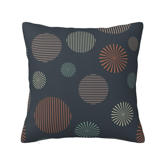 YFYANG Square Decorative Throw Pillow Case (Without Pillow Insert), Grey Line Circle Pattern Bedroom Sofa Car Cushion Cover, 20"x20"