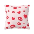 thumbnail image 1 of YFYANG Square Decorative Throw Pillow Case (Without Pillow Insert), Love Red Lip Doodle Bedroom Sofa Car Cushion Cover, 22"x22", 1 of 9
