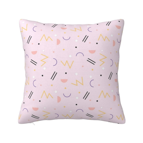 YFYANG Square Decorative Throw Pillow Case (Without Pillow Insert), Pink Abstract Line Texture Bedroom Sofa Car Cushion Cover, 26"x26"