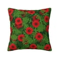 thumbnail image 1 of YFYANG Square Decorative Throw Pillow Case (Without Pillow Insert), Red Flower Pattern Bedroom Sofa Car Cushion Cover, 24"x24", 1 of 9