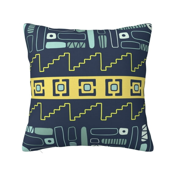 YFYANG Square Decorative Throw Pillow Case (Without Pillow Insert), Retro Blue Abstract Decoration Bedroom Sofa Car Cushion Cover, 22"x22"