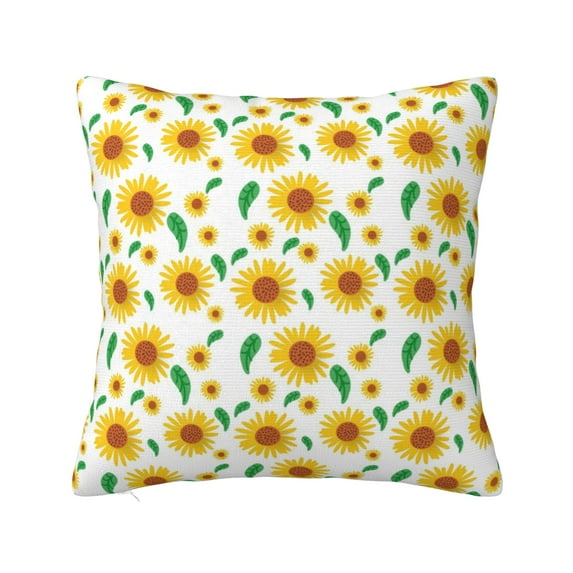 YFYANG Square Decorative Throw Pillow Case (Without Pillow Insert), Sunflower Pattern Bedroom Sofa Car Cushion Cover, 26"x26"