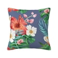 thumbnail image 1 of YFYANG Square Decorative Throw Pillow Case (Without Pillow Insert), Tropical Flower Watercolor Pattern Bedroom Sofa Car Cushion Cover, 24"x24", 1 of 9