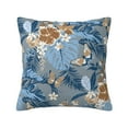 thumbnail image 1 of YFYANG Square Decorative Throw Pillow Case (Without Pillow Insert), Vintage Blue Tropical Flower Bedroom Sofa Car Cushion Cover, 20"x20", 1 of 9