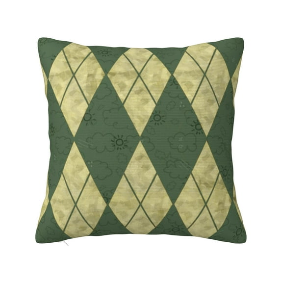 YFYANG Square Decorative Throw Pillow Case (Without Pillow Insert), Vintage Diamond Pattern Bedroom Sofa Car Cushion Cover, 18"x18"