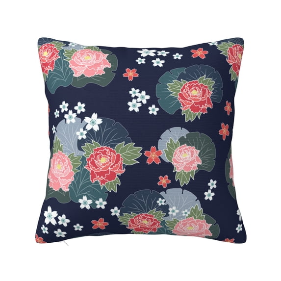YFYANG Square Decorative Throw Pillow Case (Without Pillow Insert), Vintage Floral Patterns Bedroom Sofa Car Cushion Cover, 20"x20"