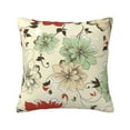 thumbnail image 1 of YFYANG Square Decorative Throw Pillow Case (Without Pillow Insert), Vintage Floral Print Texture Bedroom Sofa Car Cushion Cover, 24"x24", 1 of 9