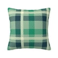 thumbnail image 1 of YFYANG Square Decorative Throw Pillow Case (Without Pillow Insert), Vintage Green Plaid Texture Bedroom Sofa Car Cushion Cover, 12"x12", 1 of 9