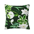 thumbnail image 1 of YFYANG Square Decorative Throw Pillow Case (Without Pillow Insert), Vintage Watercolor Green Flower Bedroom Sofa Car Cushion Cover, 22"x22", 1 of 9