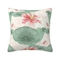 thumbnail image 1 of YFYANG Square Decorative Throw Pillow Case (Without Pillow Insert), Vintage Watercolor Lotus Pattern Bedroom Sofa Car Cushion Cover, 22"x22", 1 of 9