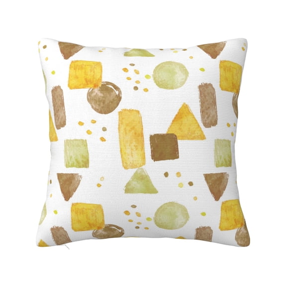 YFYANG Square Decorative Throw Pillow Case (Without Pillow Insert), Watercolor Abstract Geometric Graffiti Bedroom Sofa Car Cushion Cover, 26"x26"