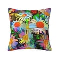thumbnail image 1 of YFYANG Square Decorative Throw Pillow Case (Without Pillow Insert), Watercolor Daisy Pattern Bedroom Sofa Car Cushion Cover, 18"x18", 1 of 9