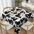 thumbnail image 1 of YFYANG Square Polyester Table Cloth, 54" x 54" Reusable Table Cover Kitchen Dining Room Black Abstract Heart Doodle Decorative Tablecloths for Tables of 2-4 People, 1 of 8