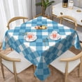 thumbnail image 1 of YFYANG Square Polyester Table Cloth, 54" x 54" Reusable Table Cover Kitchen Dining Room Blue Vintage Plaid Pattern Decorative Tablecloths for Tables of 2-4 People, 1 of 8