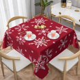 thumbnail image 1 of YFYANG Square Polyester Table Cloth, 54" x 54" Reusable Table Cover Kitchen Dining Room Red Winter Snowflake Pattern Decorative Tablecloths for Tables of 2-4 People, 1 of 8