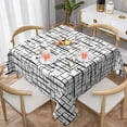 thumbnail image 1 of YFYANG Square Polyester Table Cloth, 54" x 54" Reusable Table Cover Kitchen Dining Room Abstract Black Line Texture Decorative Tablecloths for Tables of 2-4 People, 1 of 8