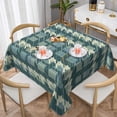 thumbnail image 1 of YFYANG Square Polyester Table Cloth, 54" x 54" Reusable Table Cover Kitchen Dining Room Green Abstract Checkered Pattern Decorative Tablecloths for Tables of 2-4 People, 1 of 8