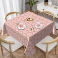 thumbnail image 1 of YFYANG Square Polyester Table Cloth, 54" x 54" Reusable Table Cover Kitchen Dining Room Pink Daisies Pattern Decorative Tablecloths for Tables of 2-4 People, 1 of 8