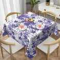 thumbnail image 1 of YFYANG Square Polyester Table Cloth, 54" x 54" Reusable Table Cover Kitchen Dining Room Purple Floral Line Doodle Decorative Tablecloths for Tables of 2-4 People, 1 of 8