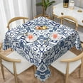 thumbnail image 1 of YFYANG Square Polyester Table Cloth, 60" x 60" Reusable Table Cover Kitchen Dining Room Blue Geometric Art Decorative Tablecloths for Tables of 2-4 People, 1 of 8