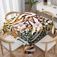 thumbnail image 1 of YFYANG Square Polyester Table Cloth, 60" x 60" Reusable Table Cover Kitchen Dining Room Abstract Geometric Leaf Texture Decorative Tablecloths for Tables of 2-4 People, 1 of 8