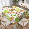 thumbnail image 1 of YFYANG Square Polyester Table Cloth, 60" x 60" Reusable Table Cover Kitchen Dining Room Green Abstract Fruit Doodle Decorative Tablecloths for Tables of 2-4 People, 1 of 8