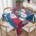 thumbnail image 1 of YFYANG Square Polyester Table Cloth, 60" x 60" Reusable Table Cover Kitchen Dining Room Red Abstract Leaf Texture Decorative Tablecloths for Tables of 2-4 People, 1 of 8