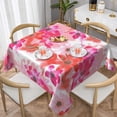 thumbnail image 1 of YFYANG Square Polyester Table Cloth, 60" x 60" Reusable Table Cover Kitchen Dining Room Red Watercolor Flower Pattern Decorative Tablecloths for Tables of 2-4 People, 1 of 8