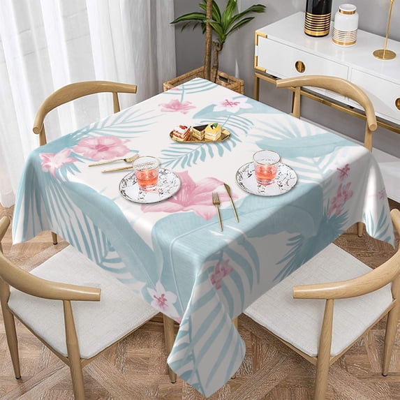YFYANG Square Polyester Table Cloth, 60" x 60" Reusable Table Cover Kitchen Dining Room Vintage Botanical Floral Patterns Decorative Tablecloths for Tables of 2-4 People
