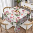 thumbnail image 1 of YFYANG Square Polyester Table Cloth, 60" x 60" Reusable Table Cover Kitchen Dining Room Vintage Pink Flowers Decorative Tablecloths for Tables of 2-4 People, 1 of 8