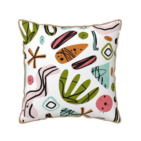 YFYANG Square Velvet Decorative Throw Pillow, 16"x16" Cute Abstract Geometry Pattern Sofa Bed Cushion Pillows