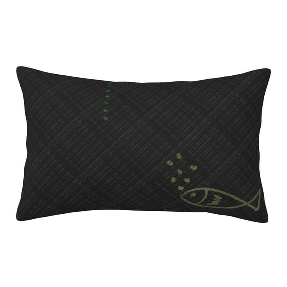 YFYANG Super Soft Rectangular Plush Cushion Cover (Without Pillow Insert), Air Bubble Fish Graffiti Comfort and Non-Pilling Hidden Zip Bedroom Sofa Pillowcases, 16"x24"