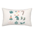 thumbnail image 1 of YFYANG Super Soft Rectangular Plush Cushion Cover (Without Pillow Insert), Christmas Elements Pattern Comfort and Non-Pilling Hidden Zip Bedroom Sofa Pillowcases, 16"x24", 1 of 9