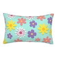thumbnail image 1 of YFYANG Super Soft Rectangular Plush Cushion Cover (Without Pillow Insert), Daisy Floral Pattern Comfort and Non-Pilling Hidden Zip Bedroom Sofa Pillowcases, 20"x30", 1 of 9