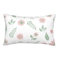 thumbnail image 1 of YFYANG Super Soft Rectangular Plush Cushion Cover (Without Pillow Insert), Flower Leaves Pattern Comfort and Non-Pilling Hidden Zip Bedroom Sofa Pillowcases, 14"x20", 1 of 9