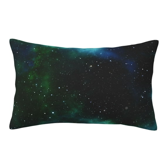 YFYANG Super Soft Rectangular Plush Cushion Cover (Without Pillow Insert), Green Night Sky Comfort and Non-Pilling Hidden Zip Bedroom Sofa Pillowcases, 14"x20"