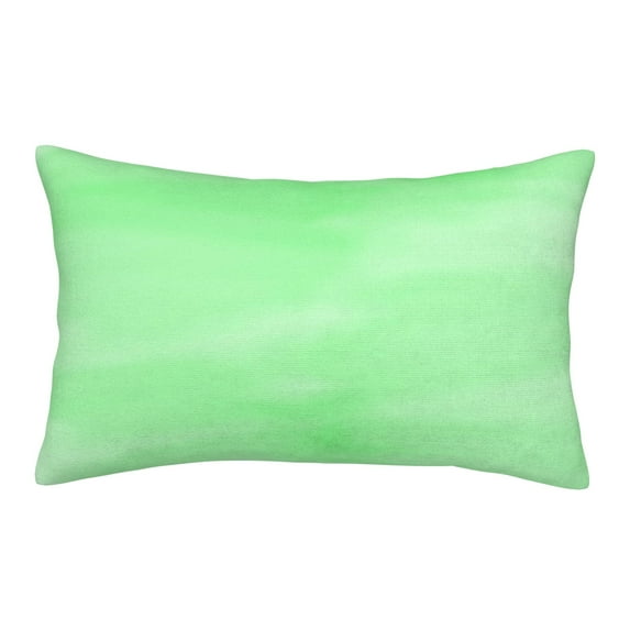 YFYANG Super Soft Rectangular Plush Cushion Cover (Without Pillow Insert), Green Watercolor Background Comfort and Non-Pilling Hidden Zip Bedroom Sofa Pillowcases, 20"x30"