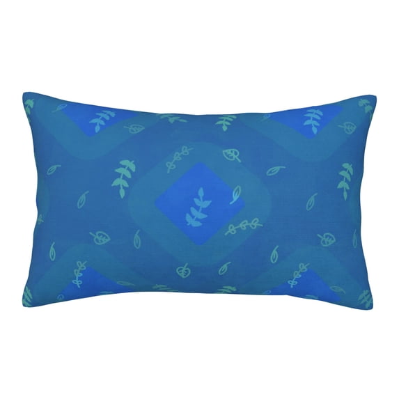 YFYANG Super Soft Rectangular Plush Cushion Cover (Without Pillow Insert), Leaf Geometric Aabstract Pattern Comfort and Non-Pilling Hidden Zip Bedroom Sofa Pillowcases, 16"x24"