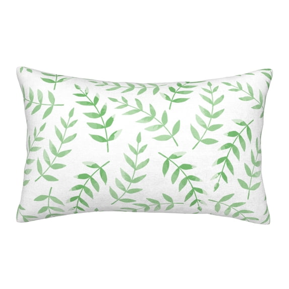 YFYANG Super Soft Rectangular Plush Cushion Cover (Without Pillow Insert), Leaves Pattern Texture Comfort and Non-Pilling Hidden Zip Bedroom Sofa Pillowcases, 16"x24"