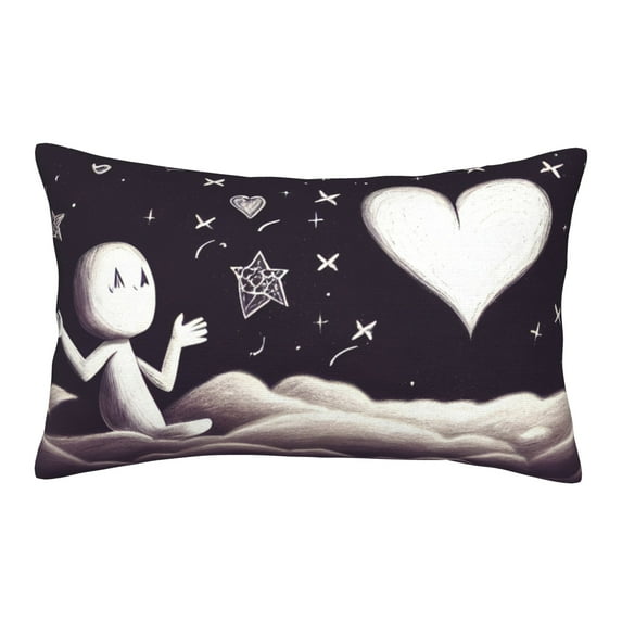 YFYANG Super Soft Rectangular Plush Cushion Cover (Without Pillow Insert), Night Clouds Stars Comfort and Non-Pilling Hidden Zip Bedroom Sofa Pillowcases, 20"x30"