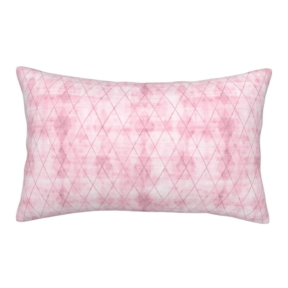 YFYANG Super Soft Rectangular Plush Cushion Cover (Without Pillow Insert), Pink Diamond Pattern Comfort and Non-Pilling Hidden Zip Bedroom Sofa Pillowcases, 14"x20"