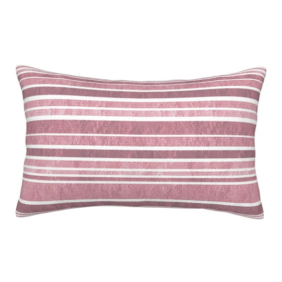 YFYANG Super Soft Rectangular Plush Cushion Cover (Without Pillow Insert), Pink Vintage Stripes Comfort and Non-Pilling Hidden Zip Bedroom Sofa Pillowcases, 20"x30"