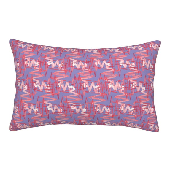 YFYANG Super Soft Rectangular Plush Cushion Cover (Without Pillow Insert), Red Wavy Line Texture Comfort and Non-Pilling Hidden Zip Bedroom Sofa Pillowcases, 20"x30"