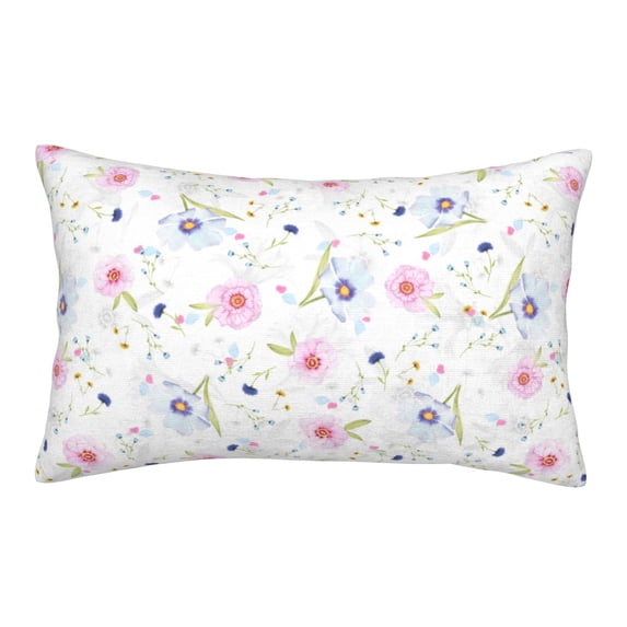 YFYANG Super Soft Rectangular Plush Cushion Cover (Without Pillow Insert), Small Floral Pattern Comfort and Non-Pilling Hidden Zip Bedroom Sofa Pillowcases, 20"x30"