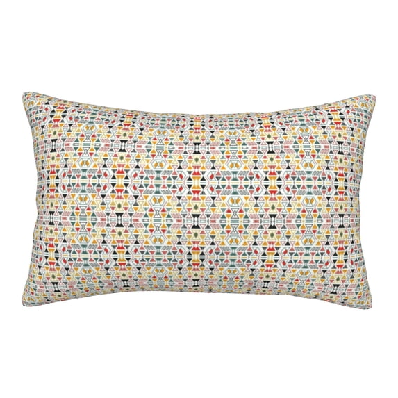YFYANG Super Soft Rectangular Plush Cushion Cover (Without Pillow Insert), Vintage Abstract Geometry Comfort and Non-Pilling Hidden Zip Bedroom Sofa Pillowcases, 14"x20"